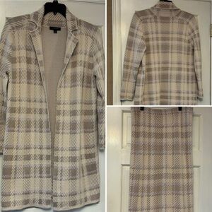 Ann Taylor Checkered Skirt Set in Cream and Tan